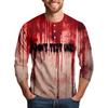 Men's Halloween Print Raglan Dralan Three-quarter Sleeve Casual Top