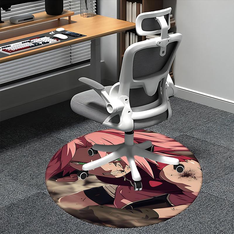 

Naruto Sakura Round Chair Mat - Anime Home Decor, Office Carpet Gift for Living Room 80cm