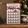 Creative Gift for Friends Wooden Christmas Countdown Calendar, 25 Days Advent Calendar Sign with Sturdy Garden Hanging Movable Wreath Marker,