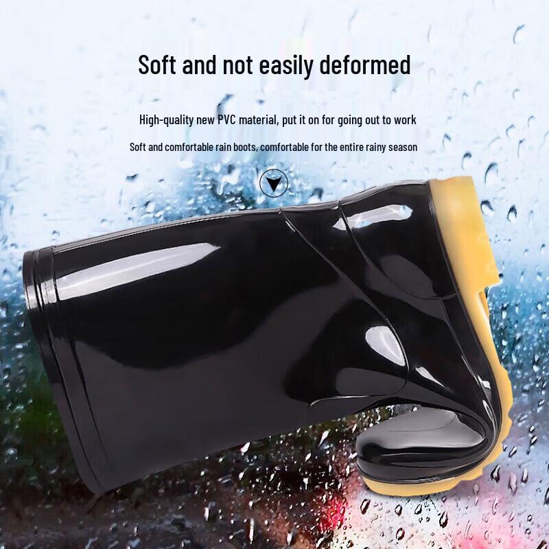 Mid-Tube Rubber Rain Boots