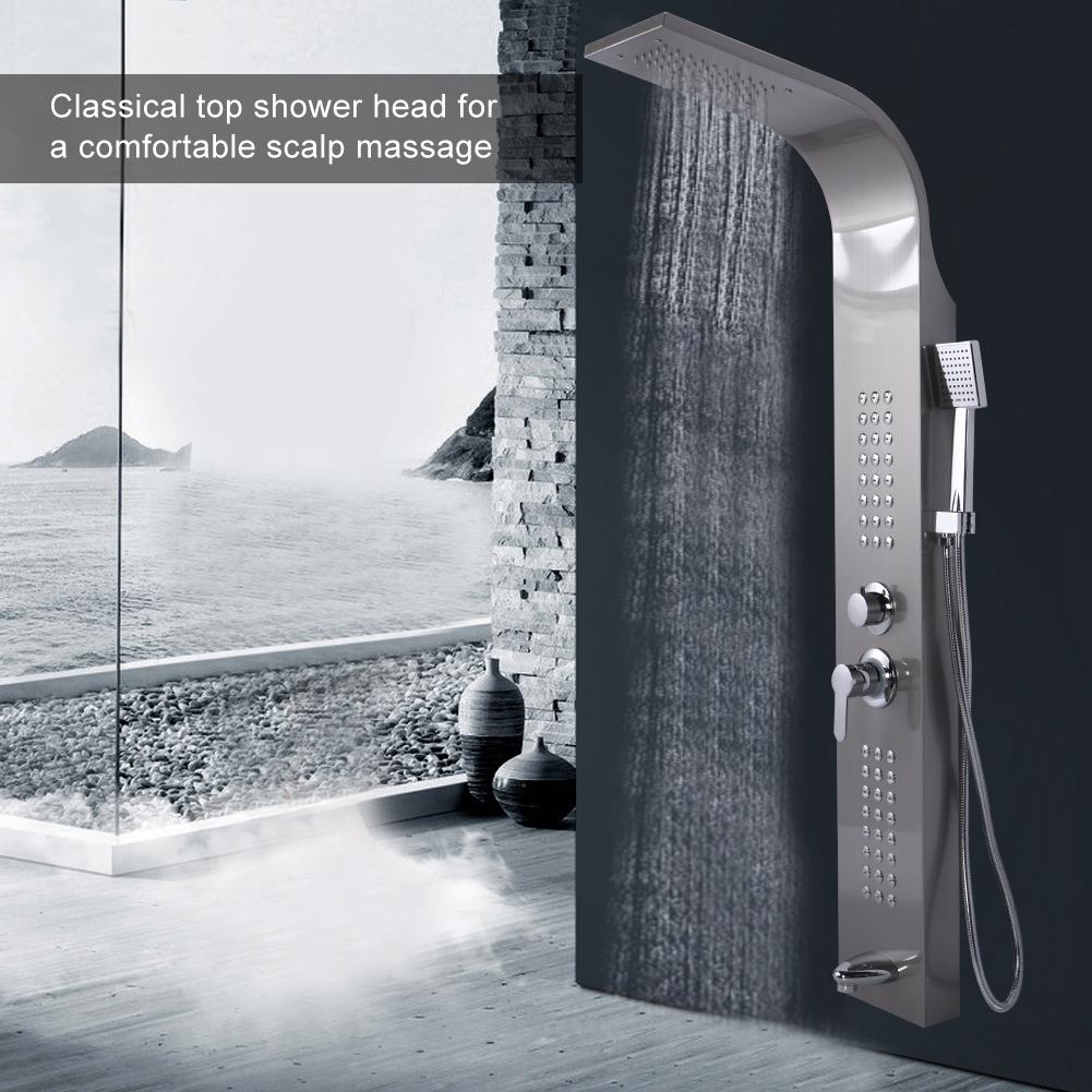 Stainless Steel Shower Panel Set Bathroom Shower Kit Showering Accessories for Home Hotel Use