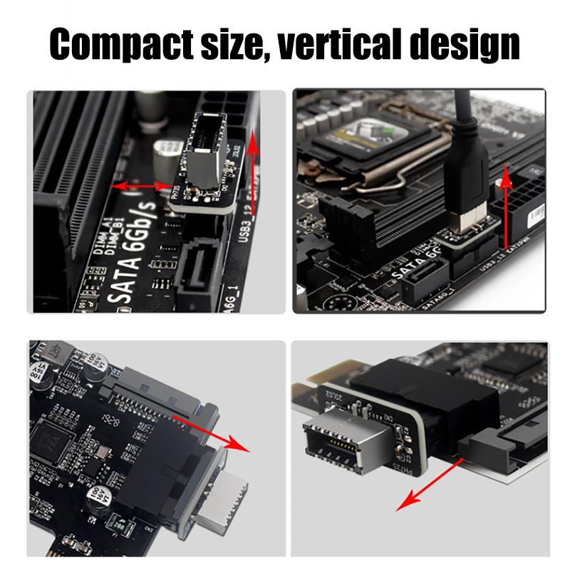 1/2/3Pcs Usb 3.0 19/20-Pin To Type E Adapter - Usb 3.1 Type C Front Panel Header Converter For Motherboard