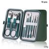 Stainless Steel Nail Clippers Set Grooming Tools Set With Portable Case Manicure Art Tool Green Nails Cut