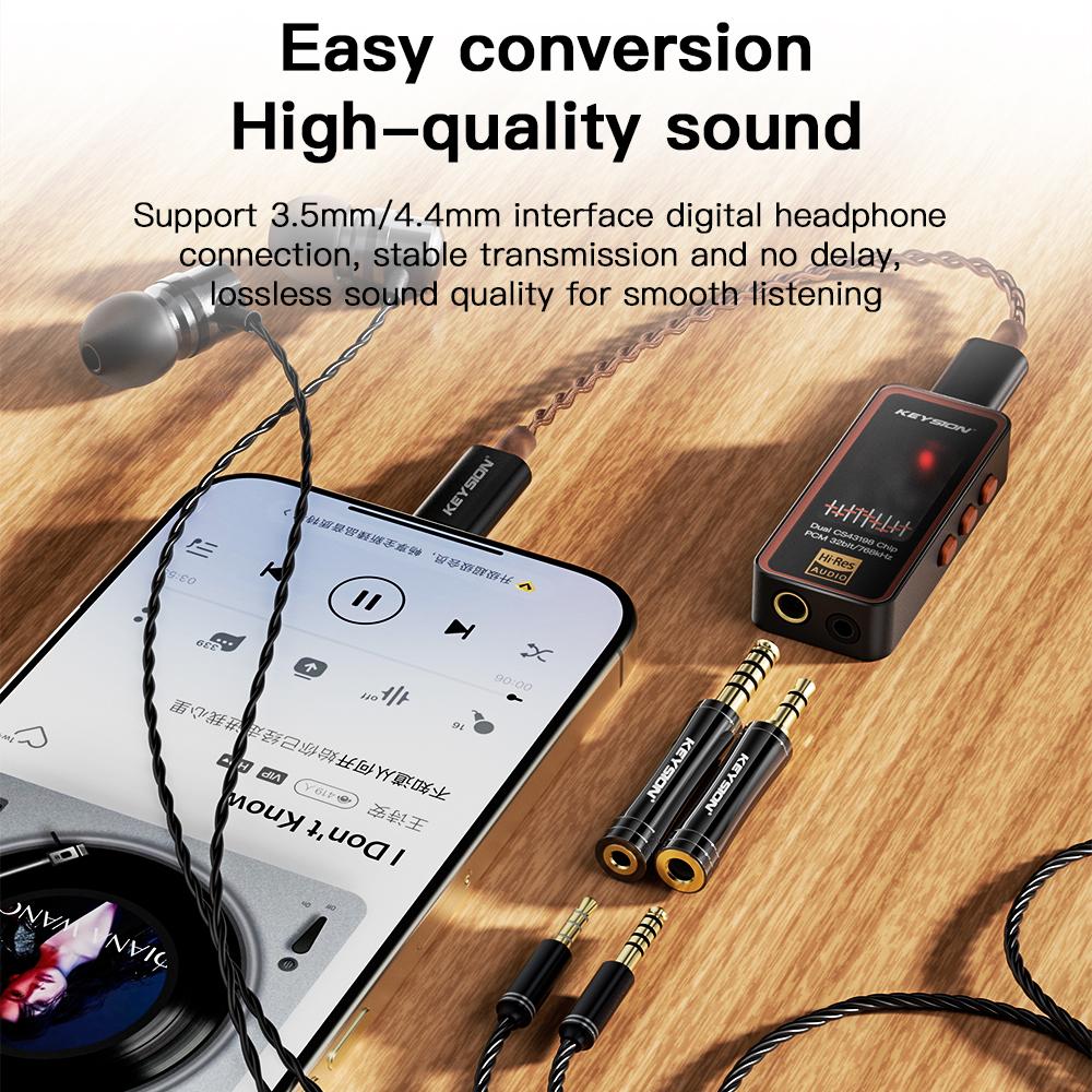KEYSION HIFI Audio Konvertorové Adaptéry 4.4/3.5mm Samček na 3.5/4.4mm Vyvážené Samičky Slúchadlové Konektory Medené Pozlátené AUX Adaptéry