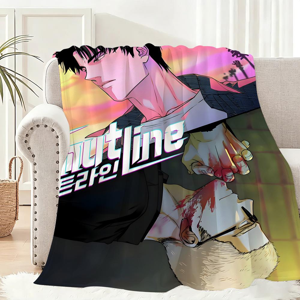 Anime Shutline Cool Jake And Shin Throw Lightweight 240g Flannel Blanket Soft Skin-friendly for Summer Cooling