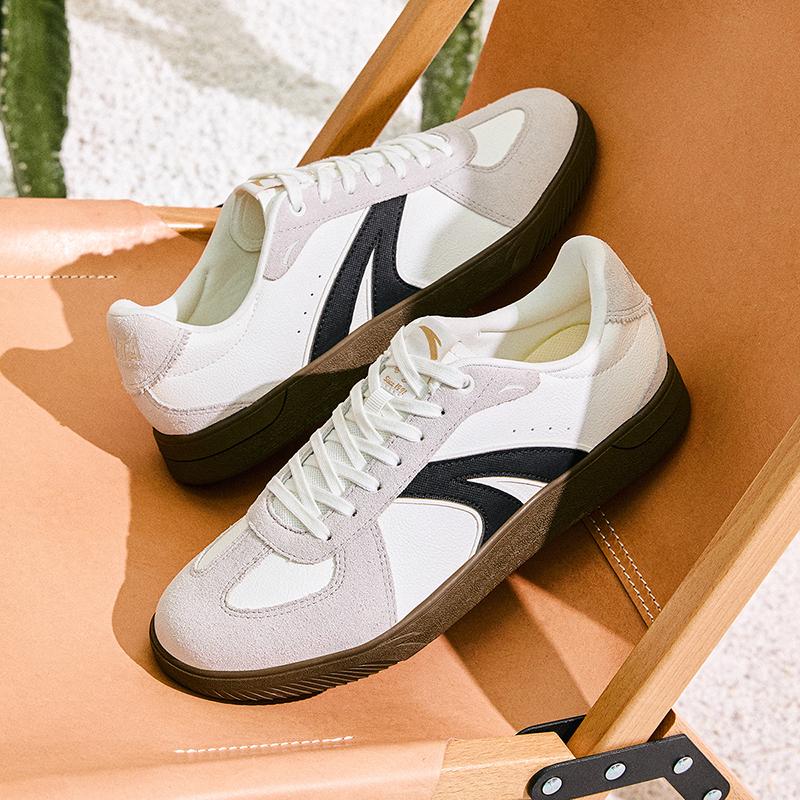 Anta TT Coverage Cushioning Low top Skateboard Shoes Men's Ivory White Shade 1 Gray Basic Black 912518009-5