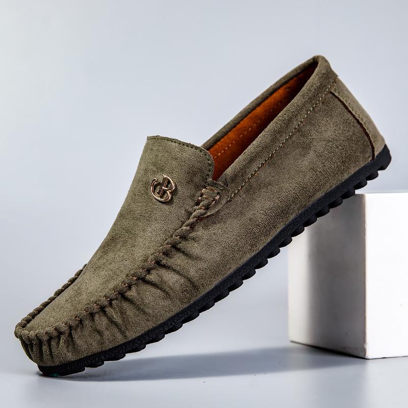 Men's Plus Size Rose Bean Soft Leather Casual Shoes - Red Pointed Toe Summer Trend
