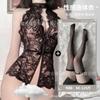 Domila Sexy Underwear Onesie Women's Open File Sexy Pajamas Hollow Hot Long Dress Uniform Temptation Suit