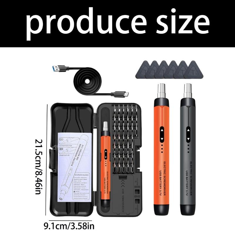 Rechargeable Electric Screwdriver Set With Multiple Bits Compact Design For Home Repair And DIYer Projects Quick Charge