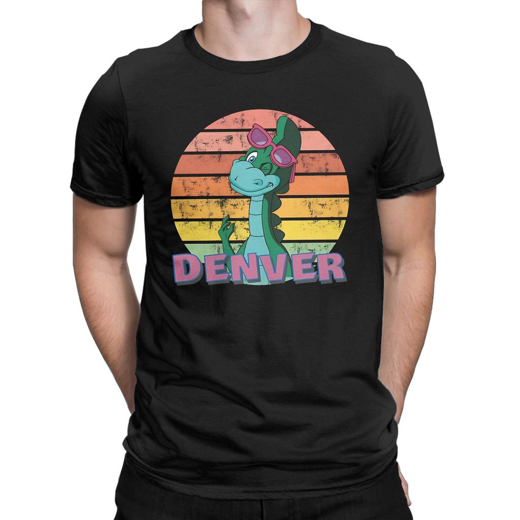 Vintage Skateboard Dino Novelty 100% Cotton T-Shirt Denver The Last Dinosaur Tops Tees For Men