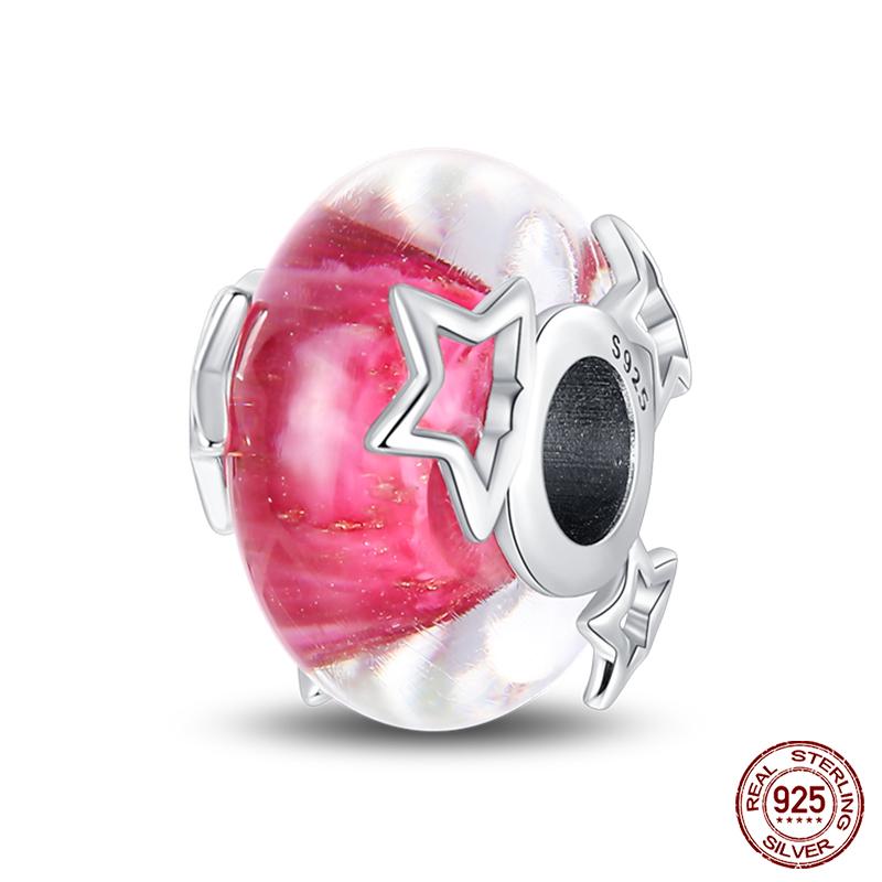 Fashion Copper Colorful Flower Feather Ocean Luminous Glass Charms Beads Fit Qikaola Original Bracelets Diy Jewelry