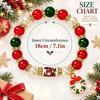MIRGREE Christmas Gnome Bracelet for Women, Red Green White Beaded Bracelet with Wreath Charm, Festive Holiday Jewelry, Christmas Gift for Her