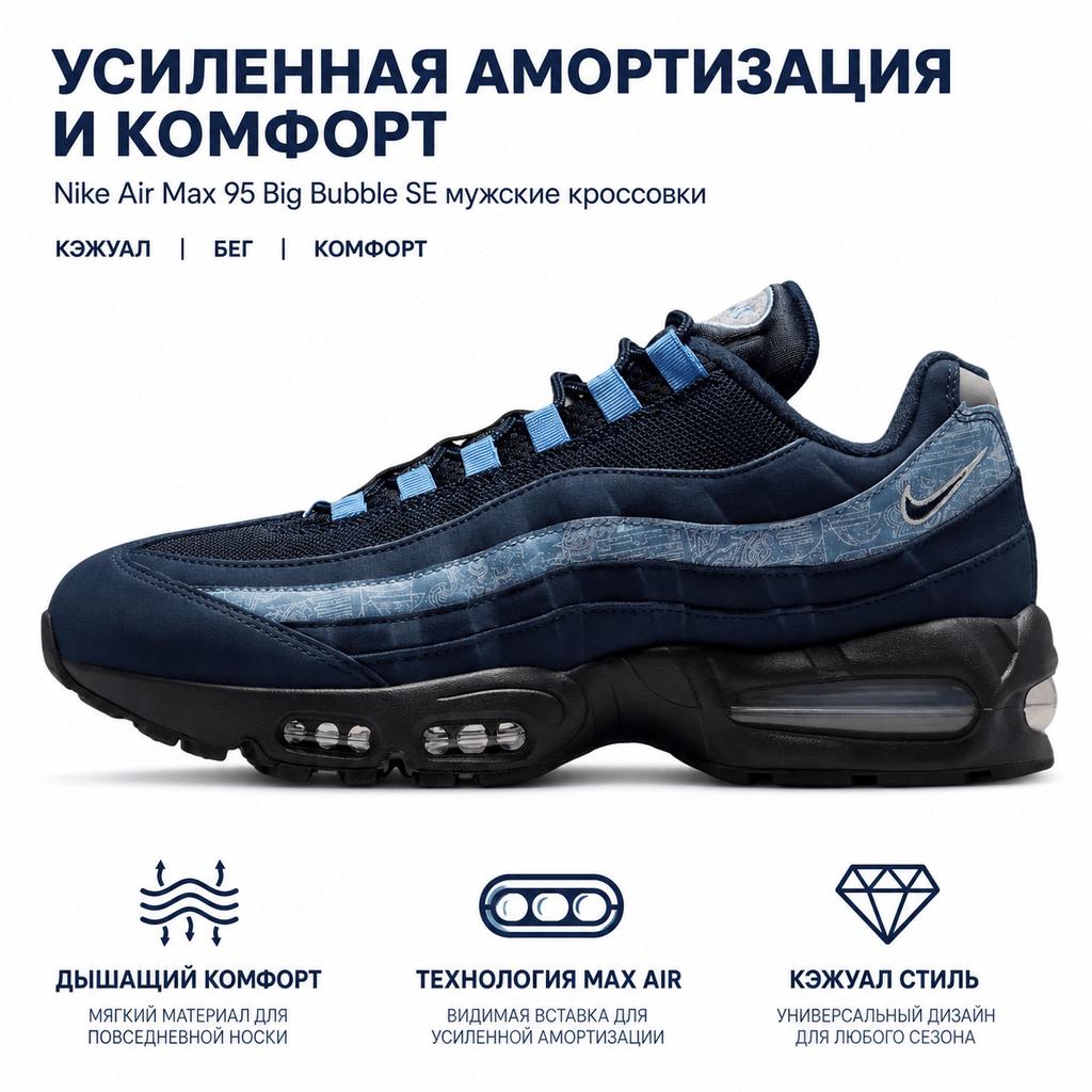 Nike Air Max 95 SE Big Bubble - Work Blue Pánské tenisky Černá Vícebarevná Bílá IU2254-900