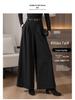 2025 Autumn/Winter High-Waisted Wide-Leg Swing Skirt Pants - Professional Floor-Length Trousers