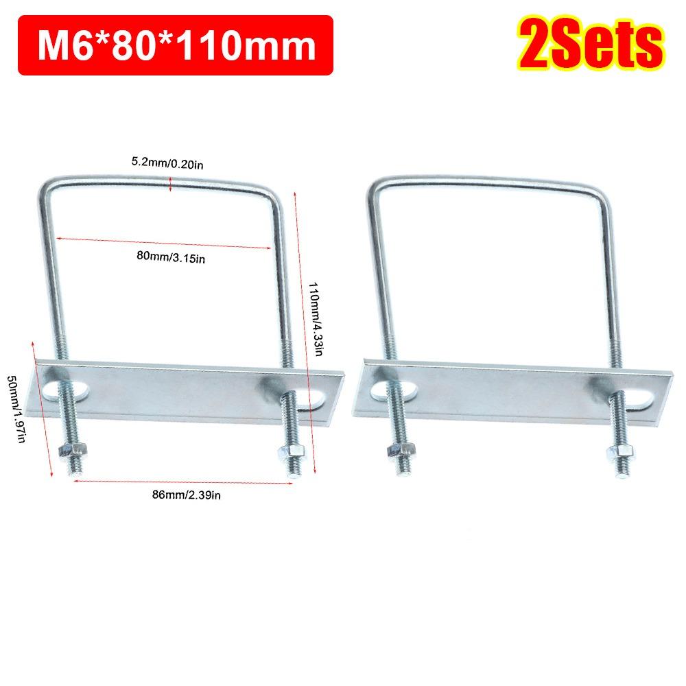 2Sets With Baffle Square Clamp Right Angle U-bolt Squa Bolt New Pipe U-clamp