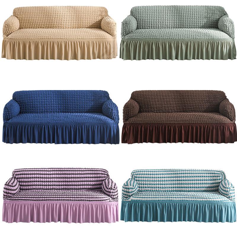 1/2/3/4 Flugsitz Seersucker Wohnzimmer Sofabezug elastischer Sofabezug elastisch einfarbig Dicke elastischer Sofabezug