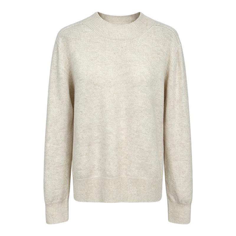 Xin Ge Women's Lambswool Cashmere Pullover: Skin-friendly, Temperature-locking Knitwear for Autumn.