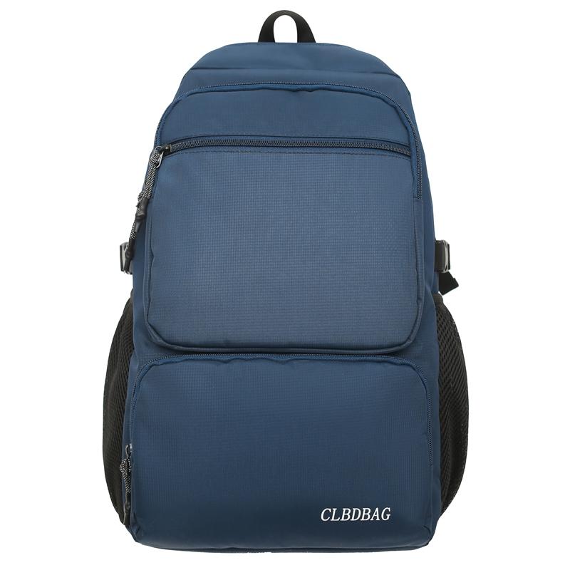 

Мужской рюкзак для средней школы, школьная сумка, большая вместимость, женский дорожный однотонный рюкзак синий