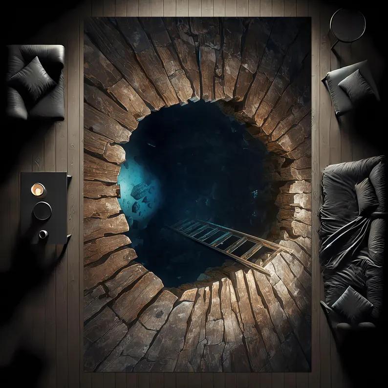 3D Vortex Rug Illusion Rug Optical Illusion Rug Popular Home Decor Area Rugs Aesthetic Rug Rugs Living Room Housewarming Gift