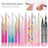 Multifunctional Double-Ended Nail Tool: Tweezers & Silicone Pressing Stick for Nail Art