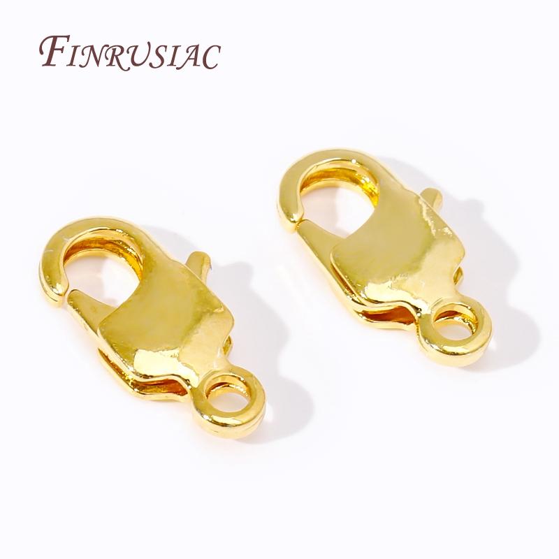 DIY Jewelry Accessories 5/10Pcs Lobster Clasps 18K Gold Plated Connecting Clasp For Necklaces Bracelets Jewelry Making Supplies