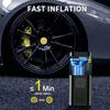Portable wired car electric air pump, corded digital tire inflator with LED light - max 150 PSI, Quickly inflates vehicle tires!