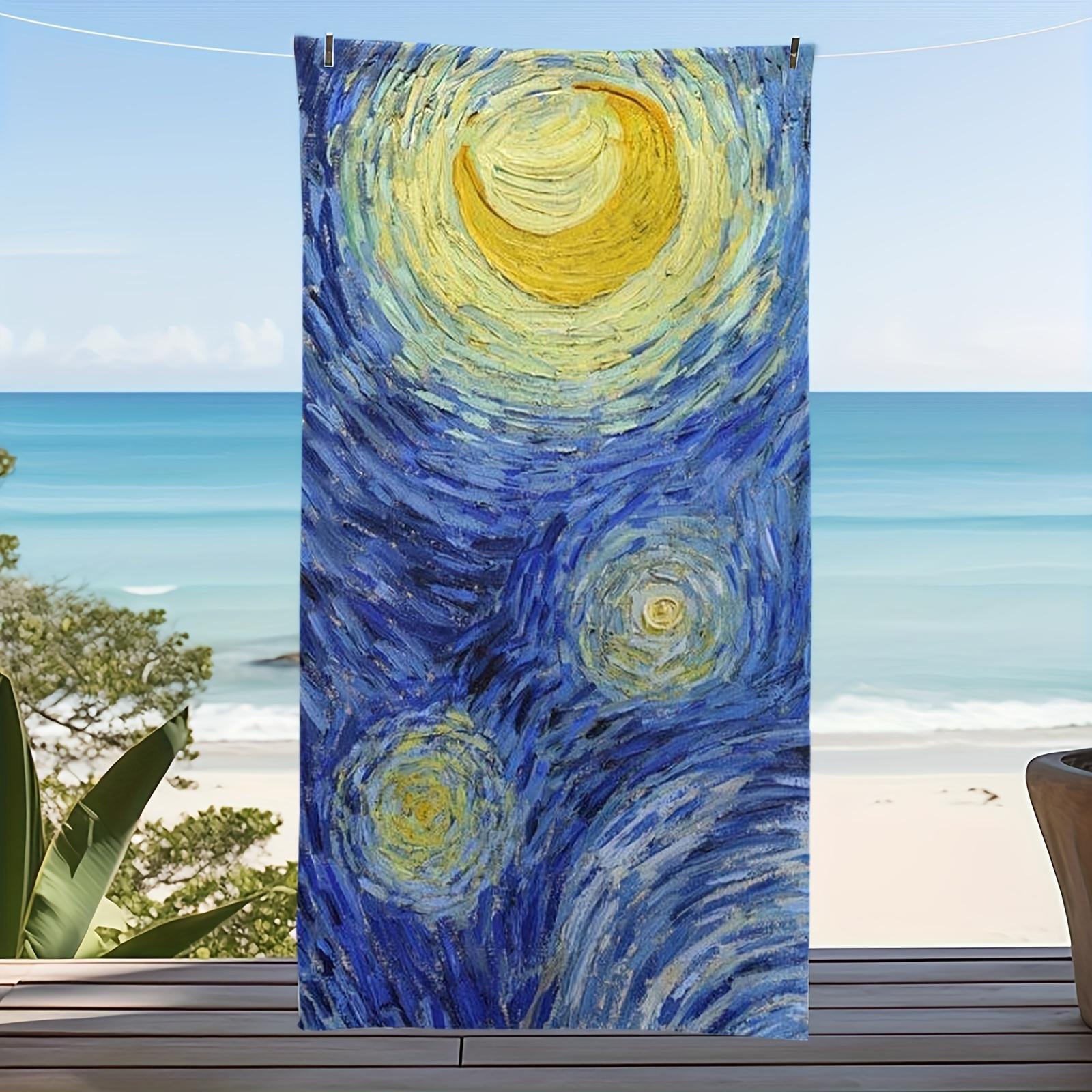 

1pc Starry Night Beach Towel with vivid blue starry sky design perfect for summer travel and shower use travel towel W30*H60(CM)
