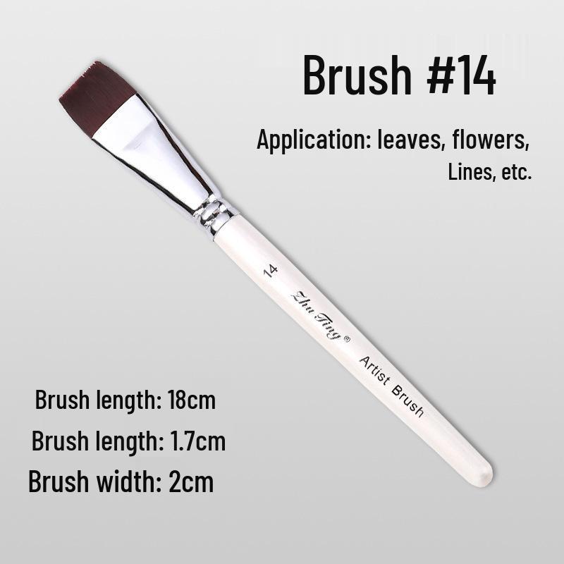 17-Piece Face Painting Brush Set: Hook Line, Embossing, Row, Flat, Oblique, Petal Brushes