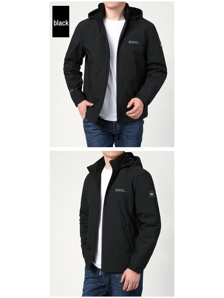 Men's Fleece-Lined Casual Windbreaker - Thick, Quick-Drying Cotton-Padded Jacket for Autumn and Winter