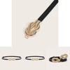Feminine Slim Faux Leather Belt With Metal Double Ring Buckle For Office And Casual Outfits