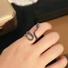 3pcs Ring Set For Both Men And Women Hip Hop Style Personalized Exaggerated Snake Retro Electrophoresis Gun Black Ring