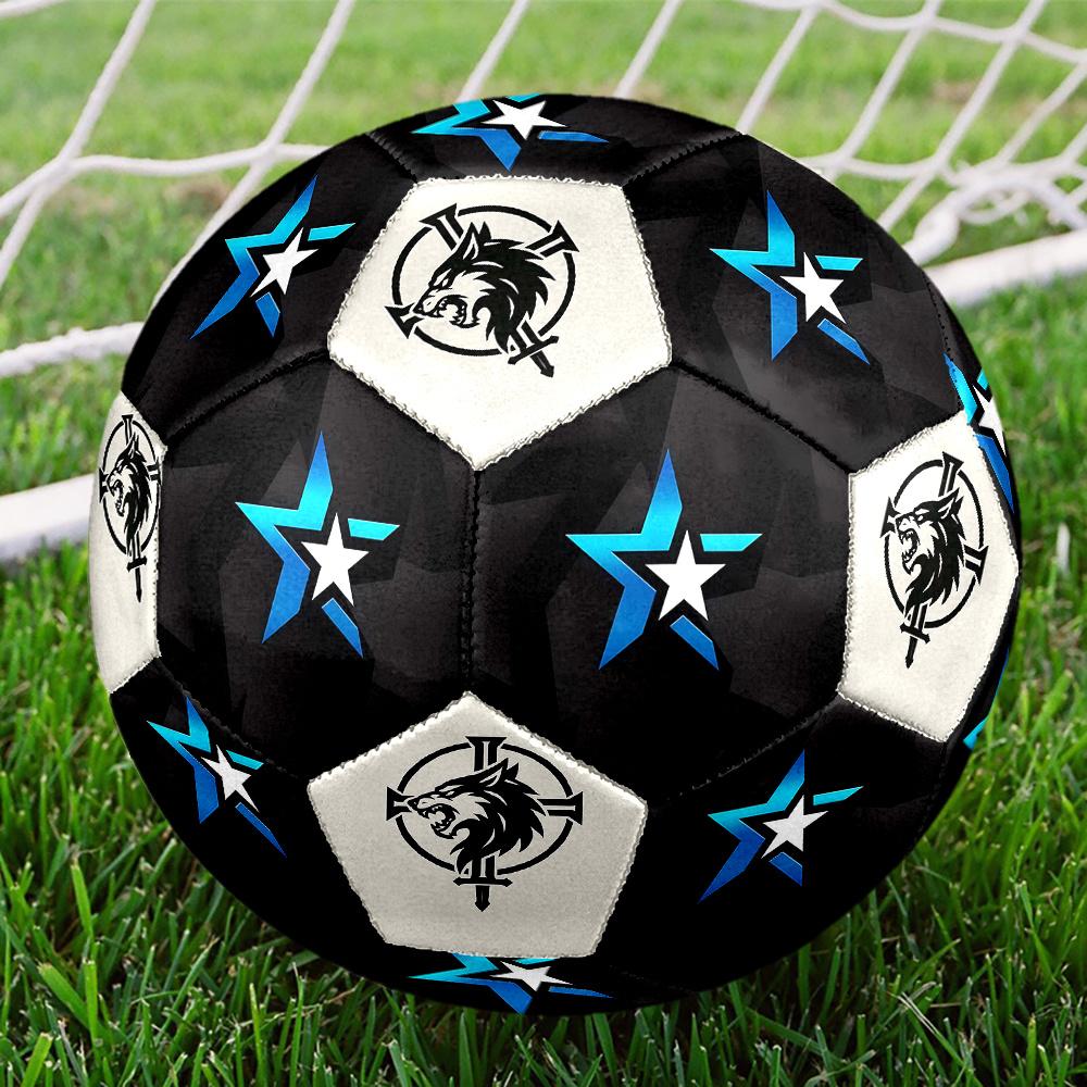 1PC Starlit Geometric Wolf Cross Soccer Ball Size 5 Football Machine Sewn Indoor/Outdoor Universal Football Gift W18