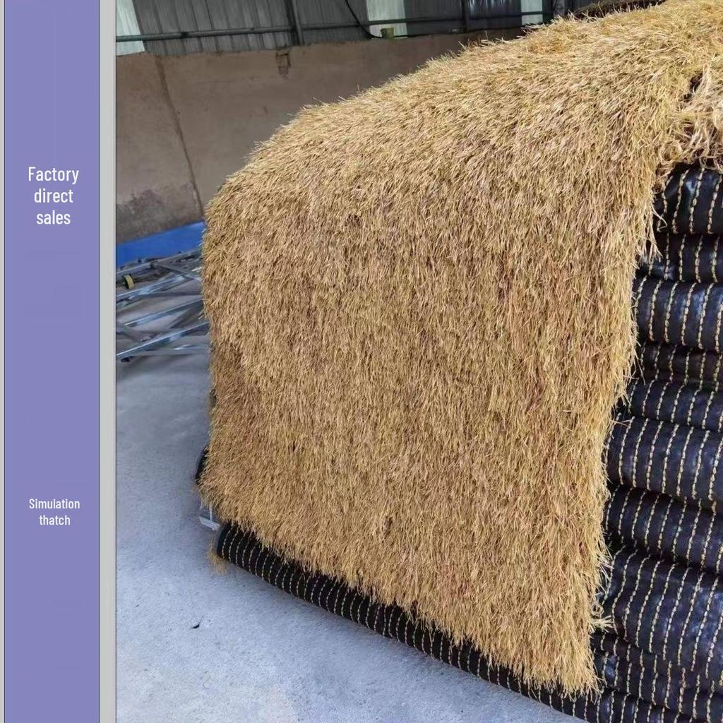 Vintage Straw Thatched Roof Carpet Decoration for Outdoor Heat Insulation