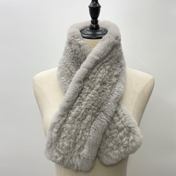 Rex Rabbit Fur Knitted Scarf Foulard Fashion Solid Shawls Rectangle Scarves for Ladies Winter Warm Real Fur Shawls