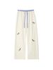 Spring-Summer Men's Color-Blocked Straight-Leg Pants with Dachshund Embroidery - Hong Kong-Style Athletic Loose Versatile Casual Trousers