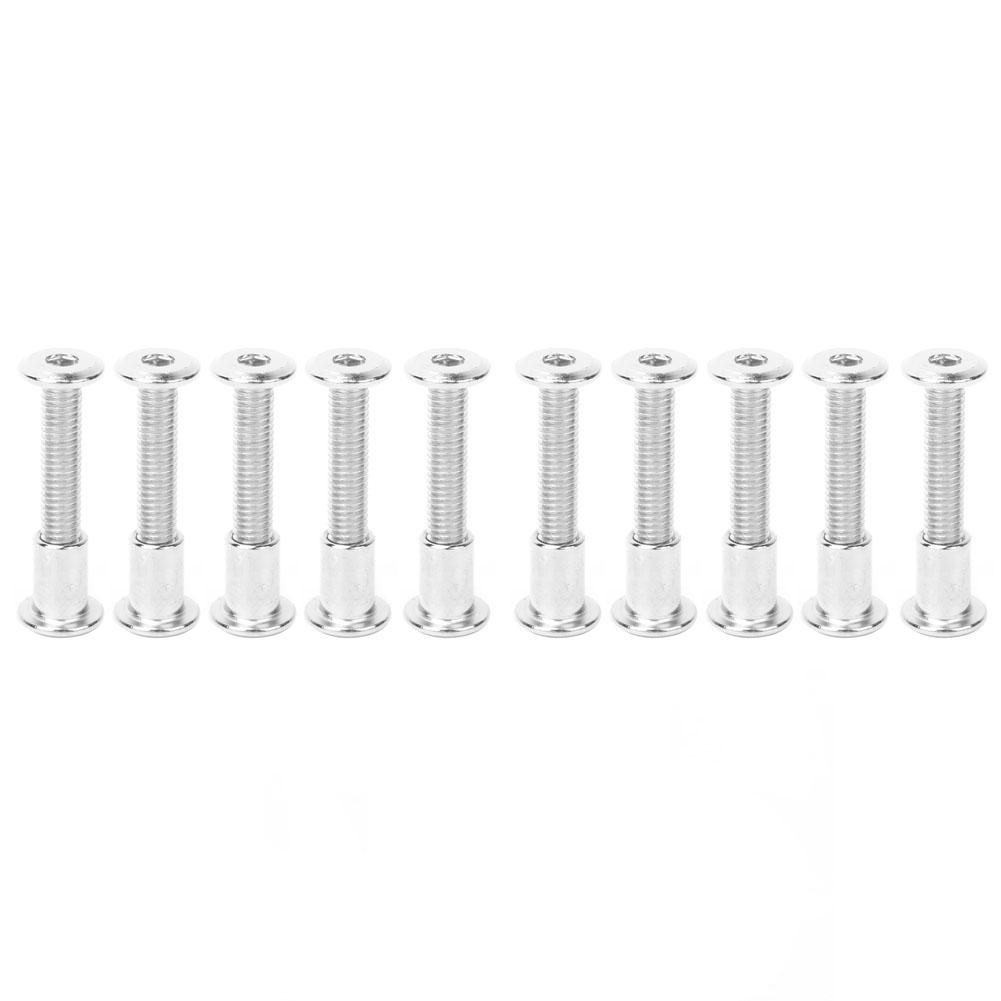 10 Pairs Hex Socket Screw Nut Kit 12mm Nickel Plated Carbon Steel Screw Nut KitM6 x 35