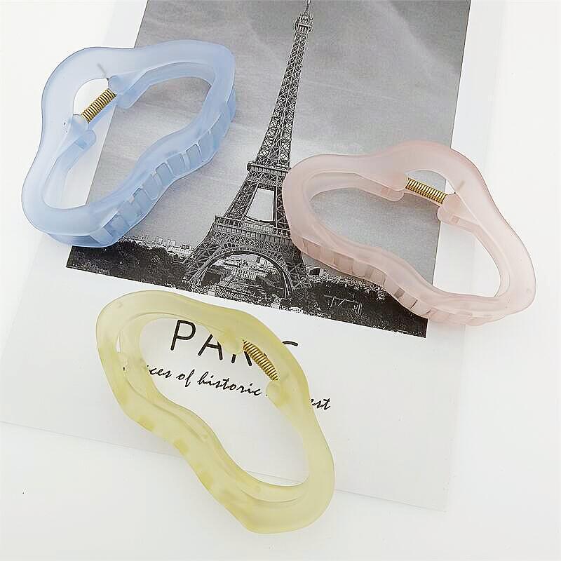 Korean Transparent Frosted Jelly Hair Volume Claw Clip for Women