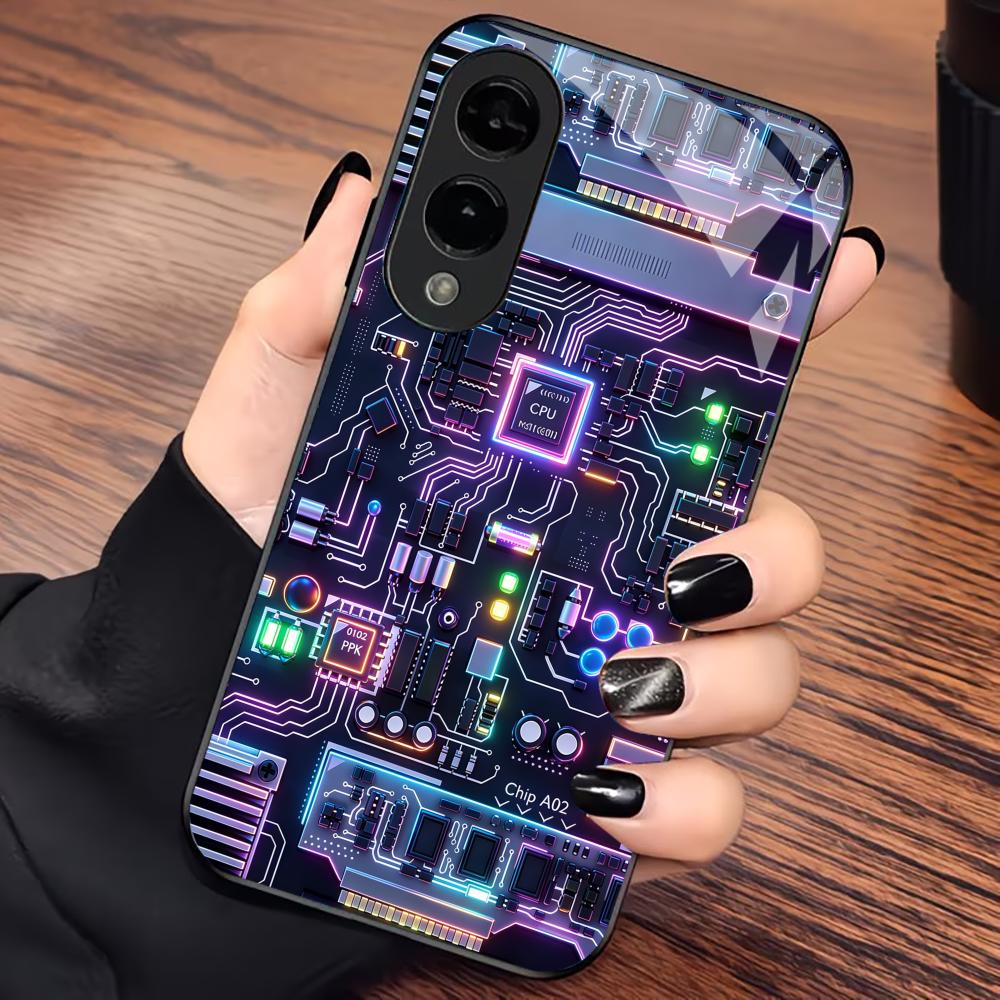 Cyberwind Circuit phone case s26 ultra case glass mobile phones for Samsung Galaxy S26 S25 S24 S23 S22 FE,Ultra,Plus