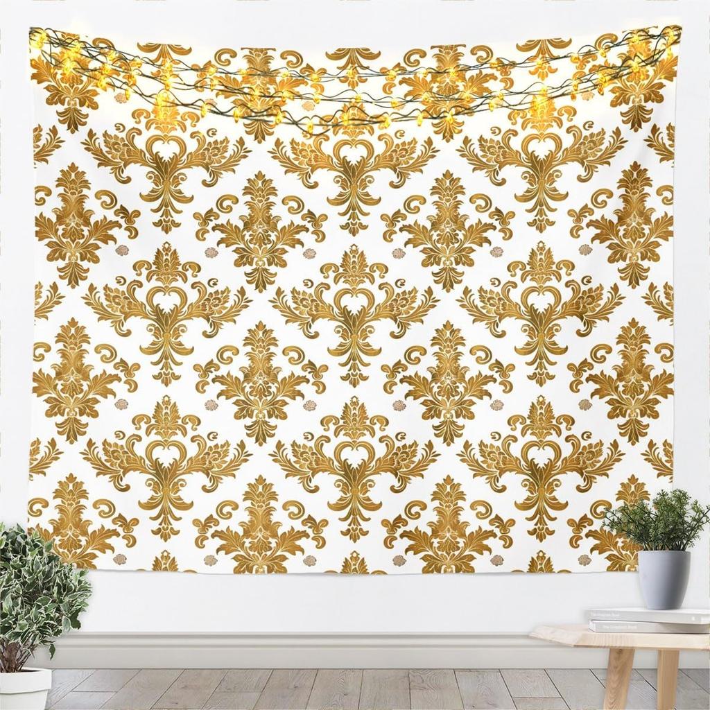 Kids Black White Wall Hanging Blanket for Boys Girls Teens Antique Victorian Baroque Wall Art Breathable Gothic Vintage Floral