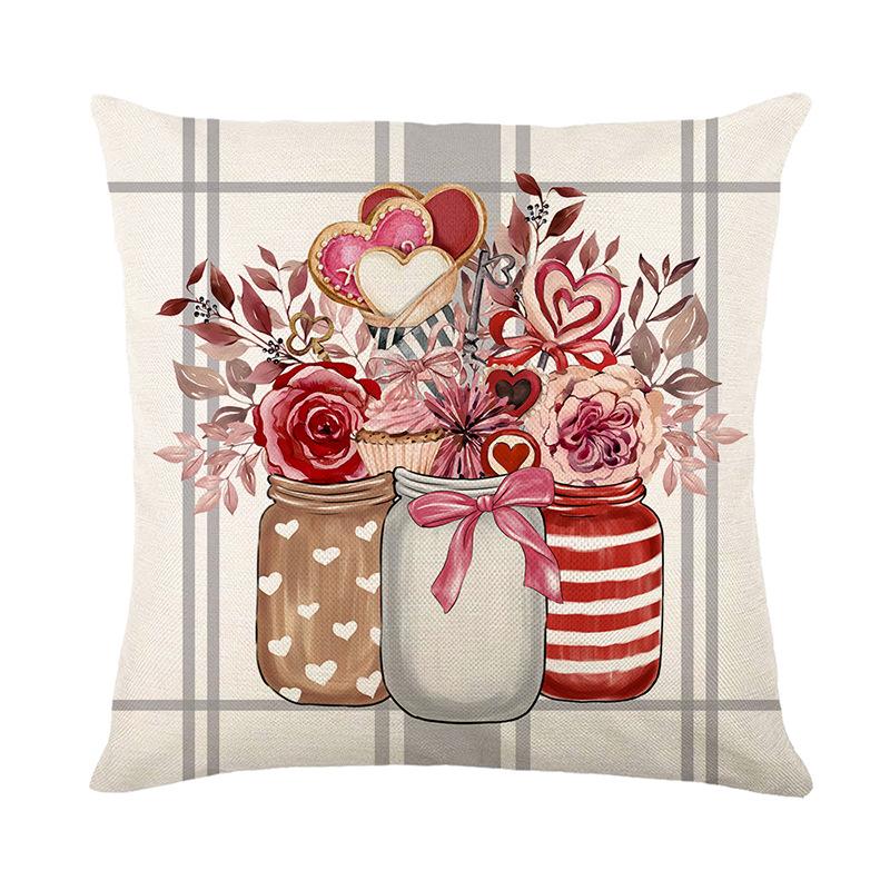 Valentine's Day Pillow Case Polyester Printed Love Cushion Pillow Home Sofa Decoration New Pillow Case