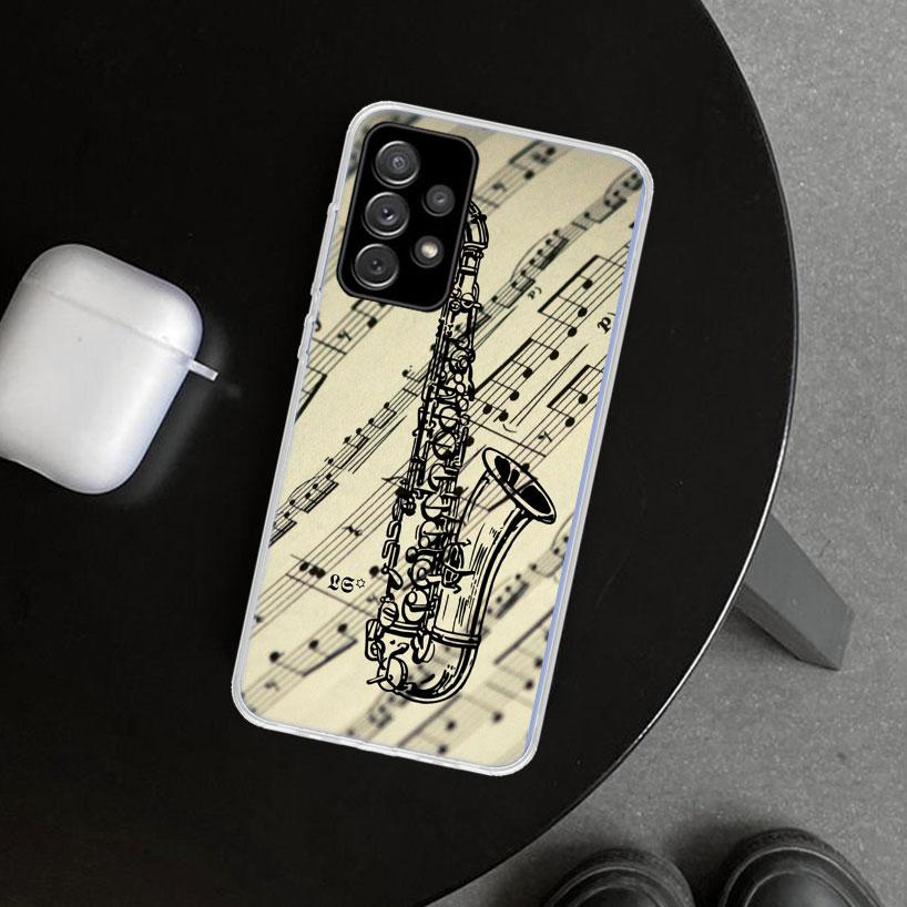 Music Saxophone Instrument Phone Case for Samsung Galaxy A17 A16 A26 A36 A56 A57 A37 A15 A25 A35 A55 A14 A24 A34 A54 A13 A23 A33
