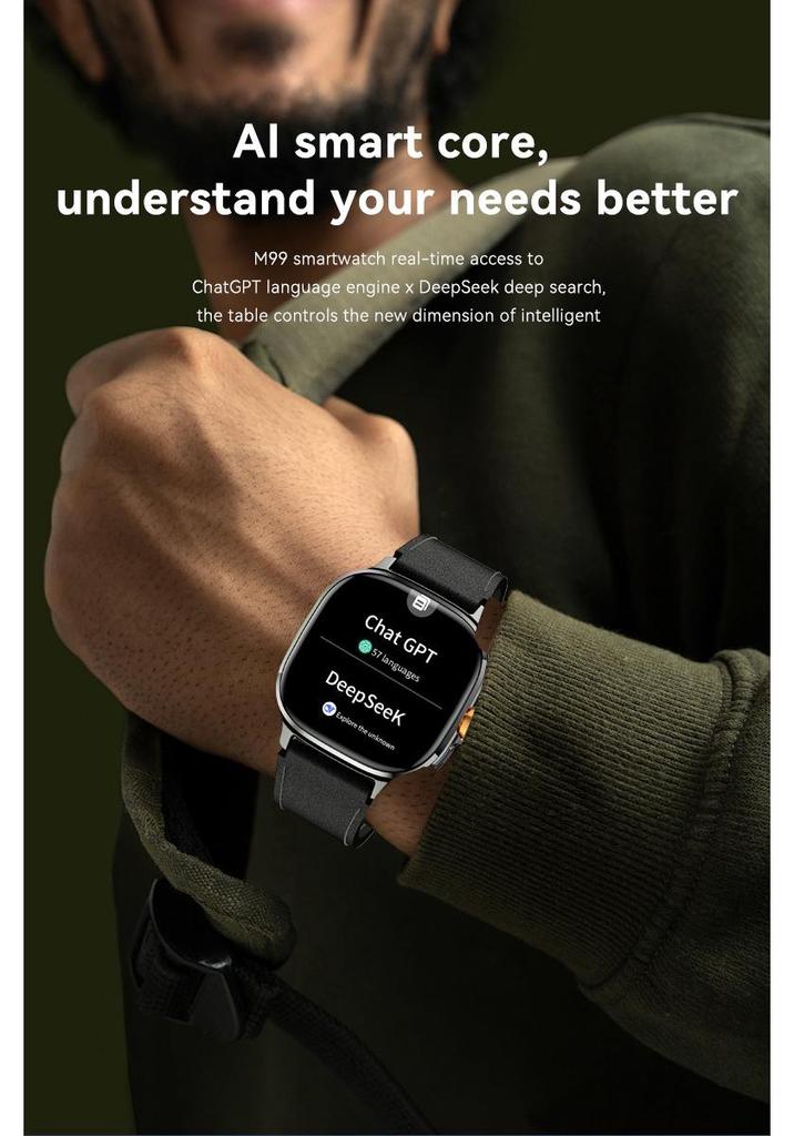 Global 5G Smartwatch m99: 2.4" Waterproof, Rotating Camera, Google Compatible