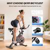 Exercise Bike iScooter With 5kg Flywheel Adjustable Armrests And Seat Digital Display Quiet Indoor Exercise Bike Max Load 120Kg Black Qk101