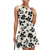 Women's Summer Dress Casual Sleeveless Round Neck Floral Print Vest Sundress