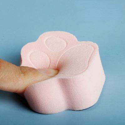Makeup Soft Foundation Powder Puff Cute Pink Cat Paw Cosmetic Sponge Puff for Girls Dry and Wet Dual Use Women's Makeup Tools