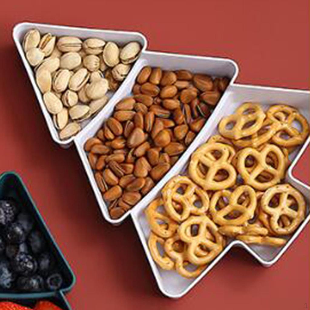 4 Bucuri Tavi de Servire Divizate Nuci Decor Craciun 3 Compartimente Gustare Plaja