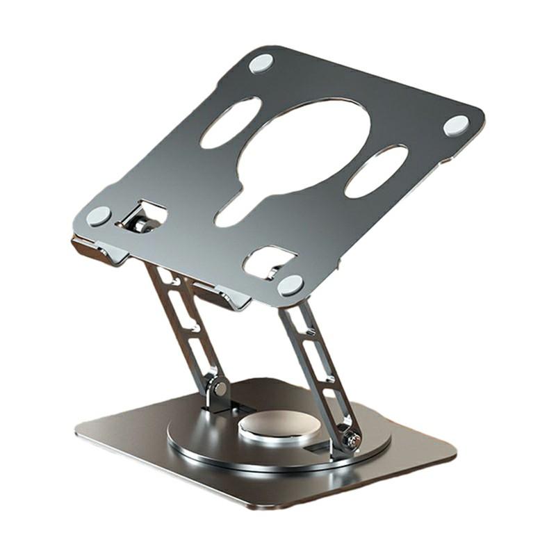 

360-Degree Rotatable Desktop Tablet Holder Stand Foldable Aluminum Alloy Tablet Bracket Grey/Round