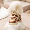 Dogs Striped Sweater Cute Bear Pattern Knitted Pullover Stretchy Warm Winter Puppy Clothes for Small Dogs Cats French Bulldog Chihuahua