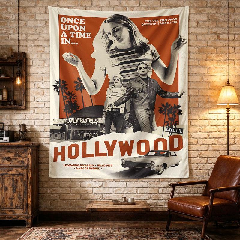 Once Upon A Time In Hollywood Retro Orange Movie Poster