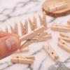 Wooden Clips 100PCS Natural Wood Color Small Photo Clips Household Clothes Clips Handicrafts DIY Craft Supplies